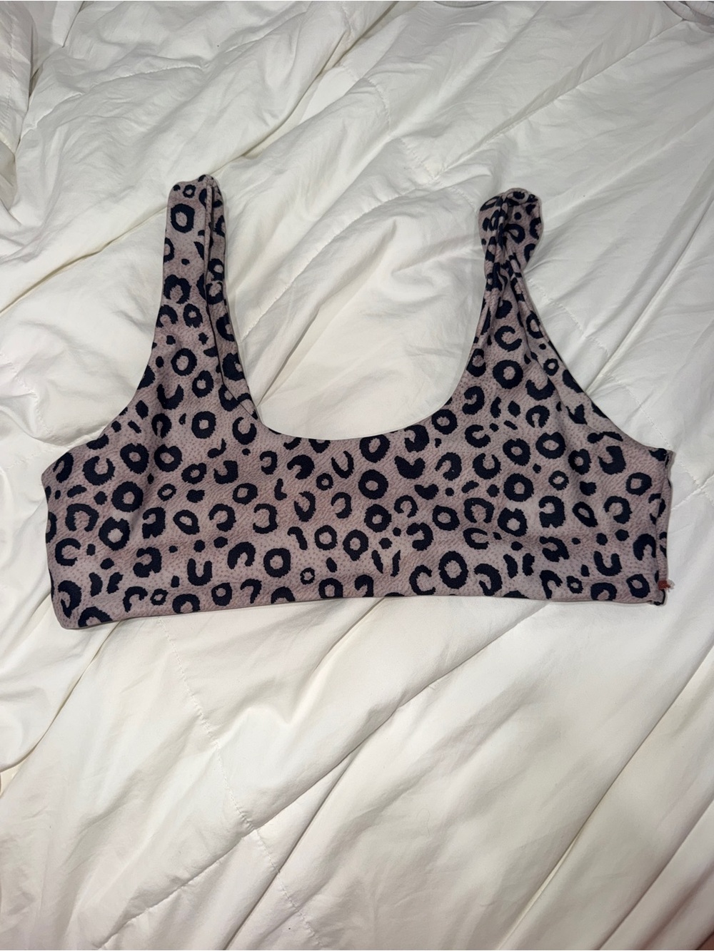 Leopard Print Scoop Bralette in Mauve and Black